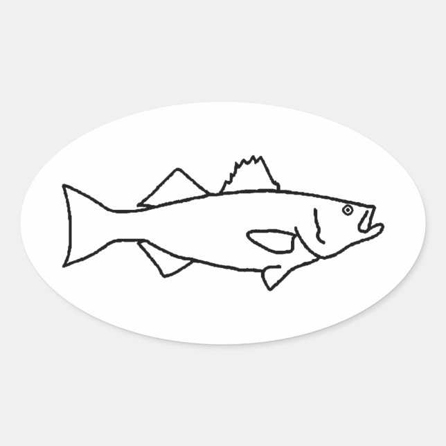 Saltwater Fishing - Striped Bass Oval Sticker (Front)