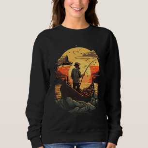 Saltwater Fishing Trip Fisherman Fishing On Sunset Sweatshirt