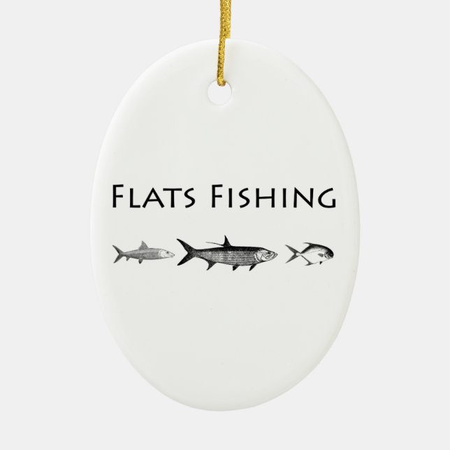 Saltwater Flats Fish Species Ceramic Ornament (Front)