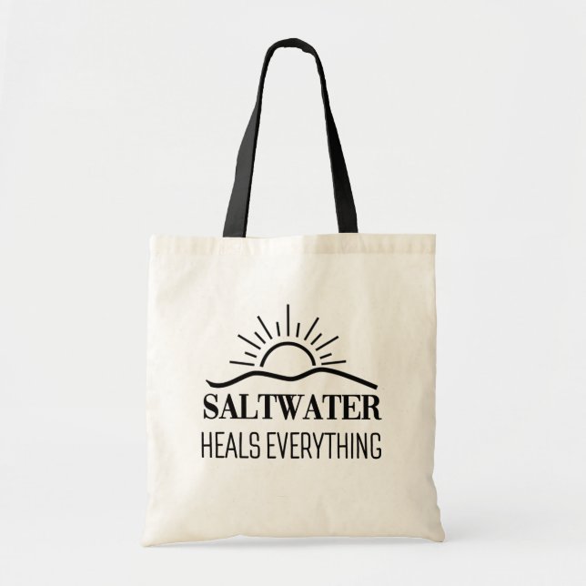 Saltwater Heals Everything Tote Bag (Front)