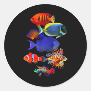 Saltwater Reef Fish Tank Lovers Trigger Fish Manda Classic Round Sticker