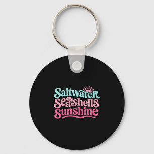 Saltwater Seashells Sunshine Hawaii Beach Summer V Key Ring