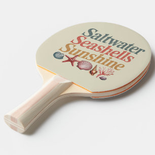 Saltwater Seashells Sunshine Summer Beach Vacation Ping Pong Paddle