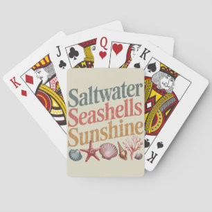 Saltwater Seashells Sunshine Summer Beach Vacation Playing Cards