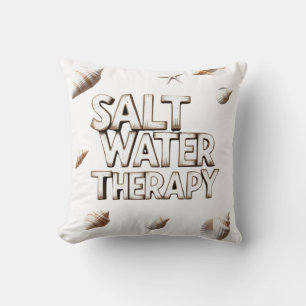 Saltwater Therapy Ocean Quote Summer Beach Design Cushion