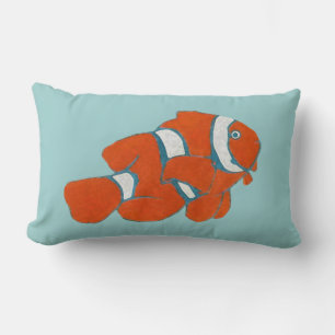 saltwater tropical clown fish lumbar cushion
