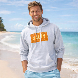 Salty 1969 - Retro Florida License Plate Graphic Hoodie