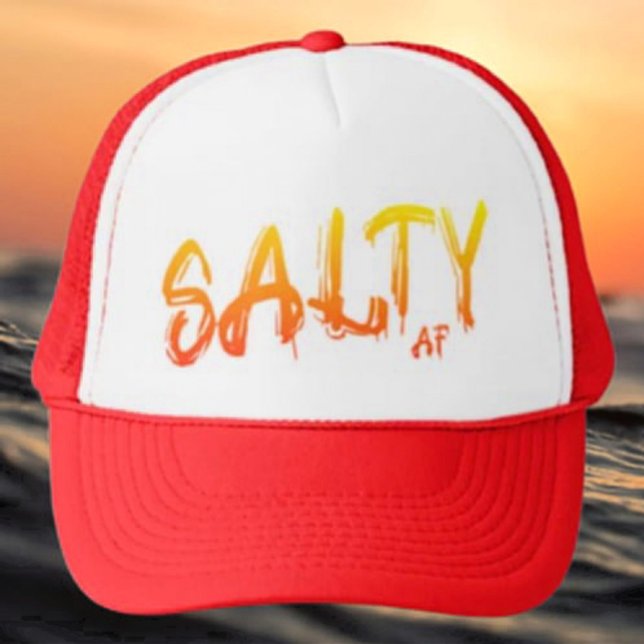 "Salty AF" logo Sunset Trucker Hat (Creator Uploaded)