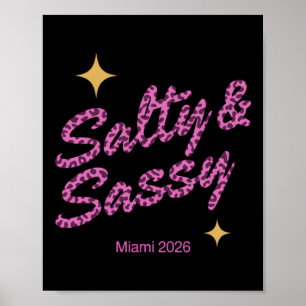 Salty And Sy Miami 2026 Girls Trip Beach Vacation Poster