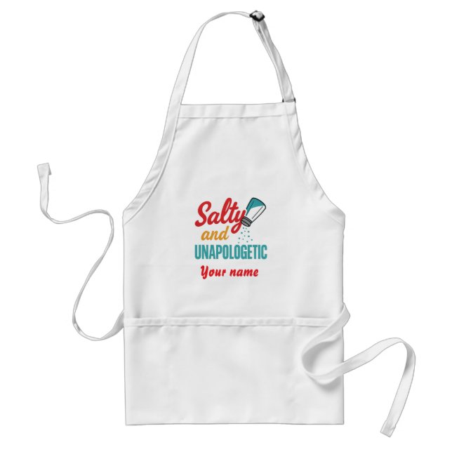 Salty and Unapologetic – Retro Diner Salt Shaker Standard Apron (Front)