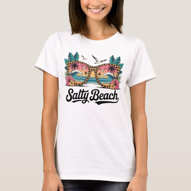 Salty Beach Casual  Summer T-shirt (Front)