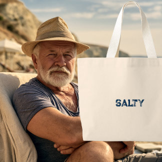 Salty Beach Large Tote Bag