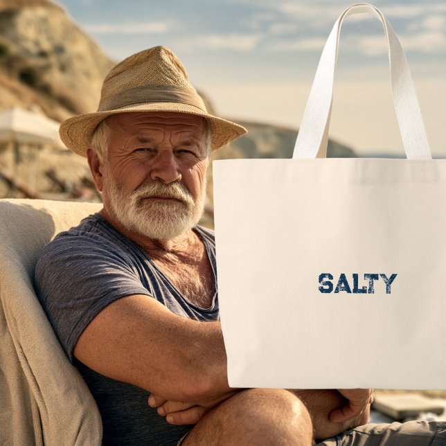 Salty Beach  Large Tote Bag (Salty Beach Bag)