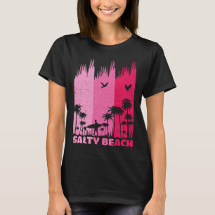 Salty Beach Retro Surfing Summer Palm Tree Family T-Shirt