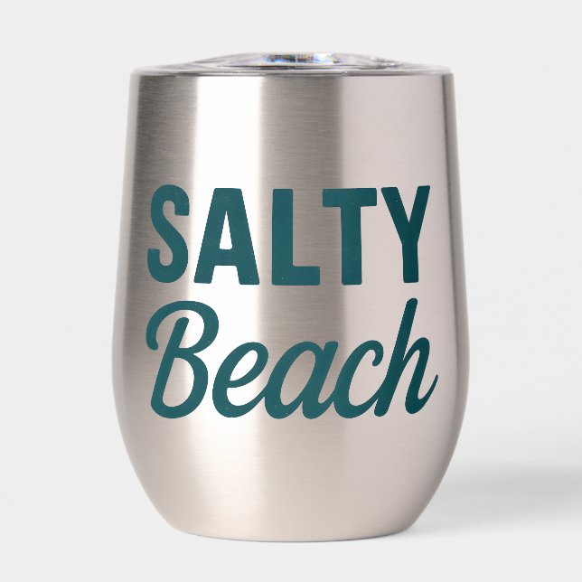 Salty Beach Teal Coastal Life Ocean Graphic Print (Front)