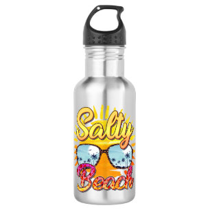 Salty Beach   Tropical Sun & Palm Tree 532 Ml Water Bottle