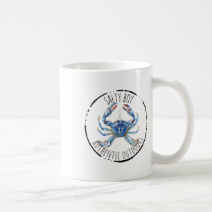 Salty Boy Salty Attitude Funny Fishing Crab Fishin Coffee Mug
