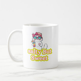 Salty But Sweet Mug - Funny Sassy Cat Coffee Mug