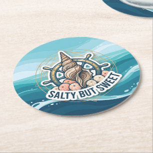 Salty But Sweet Round Paper Coaster