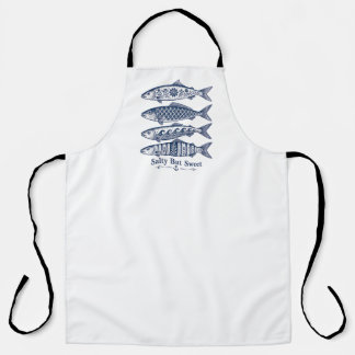 Salty But Sweet Vintage Nautical Fish Apron