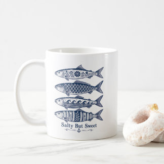 Salty But Sweet Vintage Nautical Fish Coffee Mug
