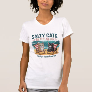 Salty Cats Beach Club, Summer Vacation, Funny Cats T-Shirt