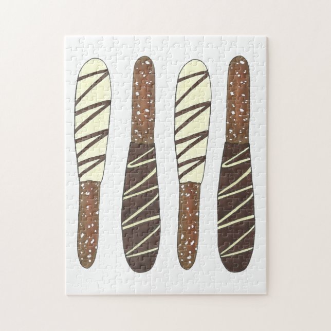 Salty Chocolate Covered Pretzel Sticks Junk Food Jigsaw Puzzle (Vertical)
