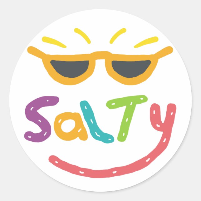 Salty Classic Round Sticker (Front)