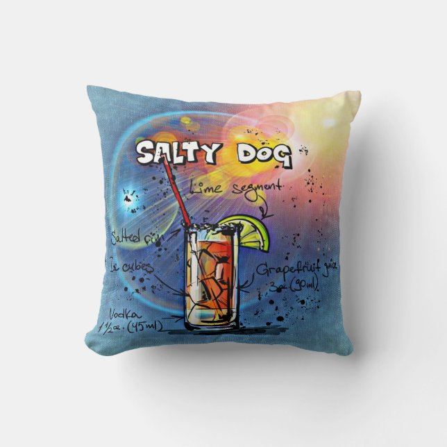 Salty Dog Cocktail (#6 of 12 Drink Recipe Sets) Cushion (Front)