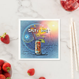 Salty Dog Cocktail (#6 of 12 Drink Recipe Sets) Napkin