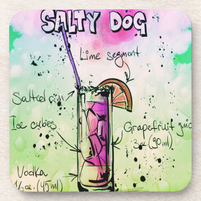 Salty Dog Drink Recipe Coaster (Front)