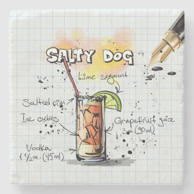 Salty Dog Drink Stone Coaster (Front)
