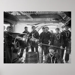 Salty Dogs with Gun, 1890s Poster