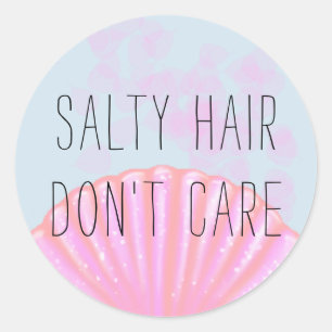 Salty Hair Don't Care - Mermaid Classic Round Sticker