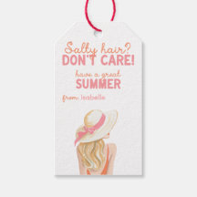 Salty Hair Don't Care Summer Gift Tag