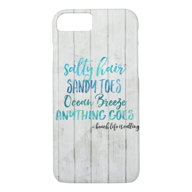Salty Hair Sandy Toe Ocean Beach Quote iphone case (Back)