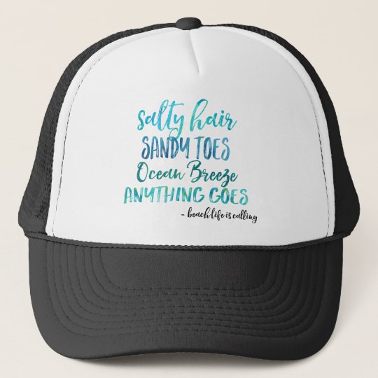 Salty Hair Sandy Toes Ocean Beach Quote 