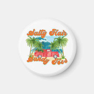 Salty Hair, Sandy Toes Tropical Island Magnet