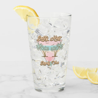 Salty Hair Sandy Toes Tropical Summer Beach Life  Glass