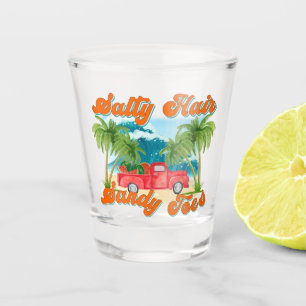 Salty Hair, Sandy Toes Tropical Truck & Beach Shot Glass