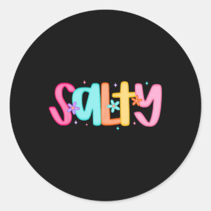 Salty Hawaii Beach Sunshine Seashells Funny Summer Classic Round Sticker