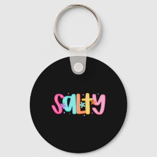 Salty Hawaii Beach Sunshine Seashells Funny Summer Key Ring