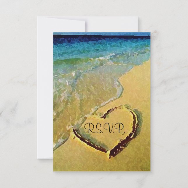 Salty Heart Wedding RSVP (Front)