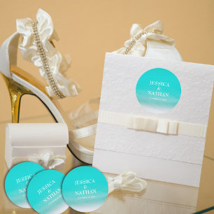 Salty Kisses I Niagara I Sandy Beach Wedding Classic Round Sticker