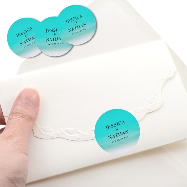 Salty Kisses I Niagara I Sandy Beach Wedding Classic Round Sticker (Creator Uploaded)