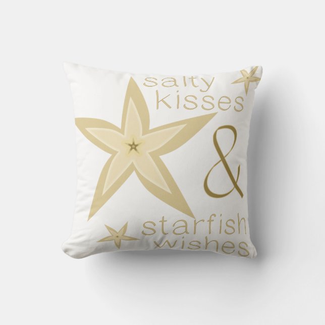 Salty Kisses Starfish Wishes Pillow (Front)