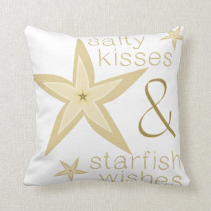 Salty Kisses Starfish Wishes Pillow