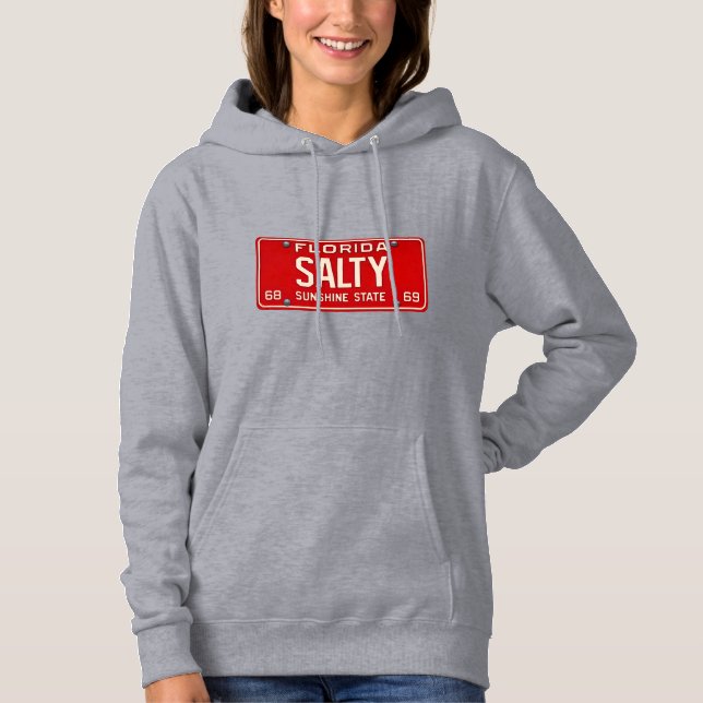 Salty Life 1969 | Retro Florida License Plate Surf Hoodie (Front)