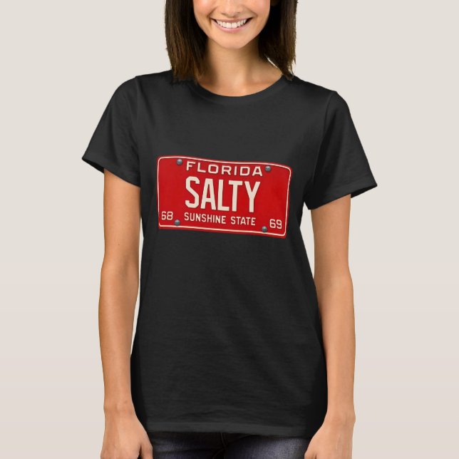 Salty Life 1969 | Retro Florida License Plate Surf T-Shirt (Front)