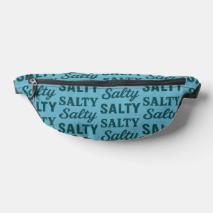 Salty Life - Coastal Teal Blue Graphic Print Beach Bum Bags